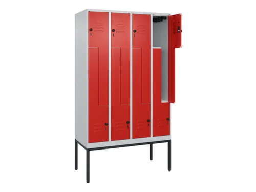 Z-garderobekast,HxBxD 2120x1200x500mm,vak B 150/300mm,draaigrendel