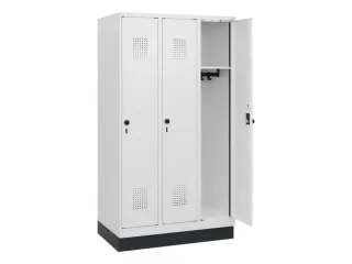 schoollocker,HxBxD 1630x900x500mm,3vak,vak B 300mm,draaigrendel,sokkel - 1