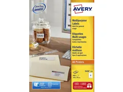 Etiket Avery L4745REV-25 96x63.5mm Afneembaar Wit 200 Stuks