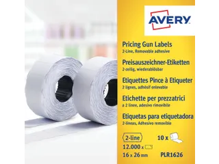 Prijsetiket Avery PLR1626 16x26mm afneembaar wit - 2