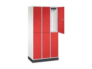 Dubbeldekse garderobekast,HxBxD 1950x920x500mm,3x2vak.,vak B 260mm - 1