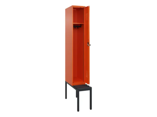 locker met bank,HxBxD 2120x300x815mm,1vak,vak B 300mm,draaigrendel