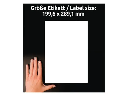 Inkjet Etiket Avery J8167-25 199.6x289.1mm wit 25 stuks