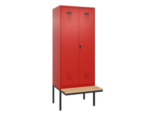 locker met bank,voor scheiding van kleding,HxBxD 2120x800x815mm,2vak