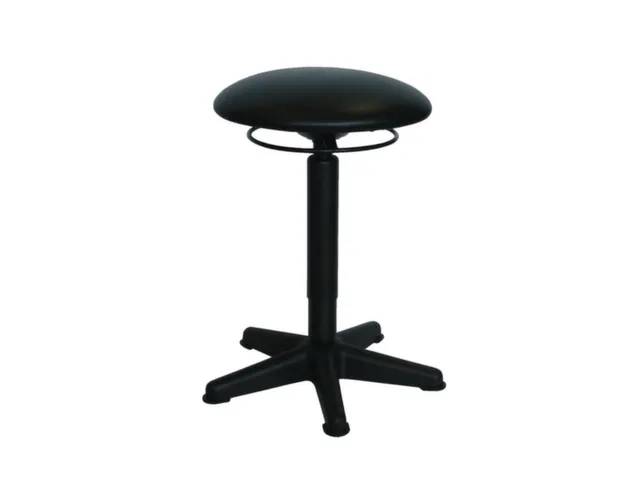 Draaikruk 430-560mm Zwart Kunstleer Gasveer Zwart Kunststof Glijders