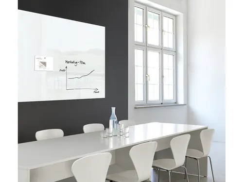 Glas/magneetbord Xl Sigel 180x120cm Wit