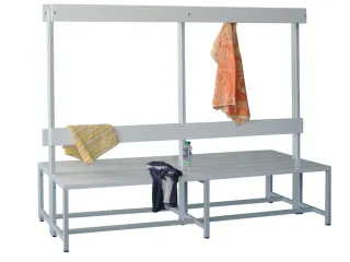 dubbele zitbank,HxLxD 1600x2000x770mm,onderstel RAL3000 - 1