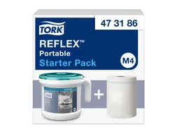 Startpakket Tork Reflex M4 draagbare dispenser wit/turquoise 473186