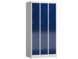 Lockerkast 1800x870x500mm 3x4 vakken cilinderslot, sokkel, RAL5010