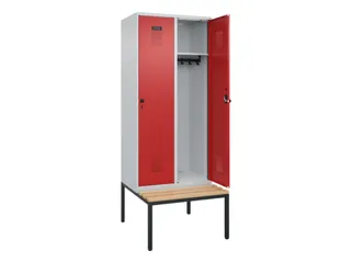 locker met bank,HxBxD 2120x800x815mm,2vak,vak B 400mm,draaigrendel - 2