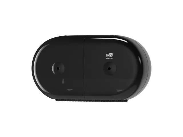 Tork T9 SmartOne Twin Mini Toiletpapier Dispenser Elevation Zwart