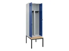 PBM-locker met bank,HxBxD 2120x600x815mm,2vak,vak B 300mm,draaigrendel