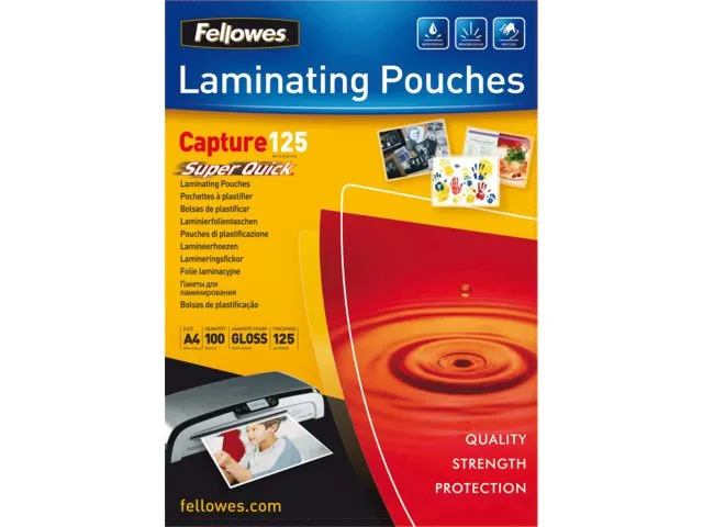 Lamineerhoes Fellowes Superquick A4 125 Micron glanzend