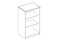 kantoorstelling HxBxD 1895x600x445mm MP-lichtgrijs