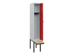 locker met bank,HxBxD 1950x300x815mm,1vak,vak B 300mm,draaigrendel