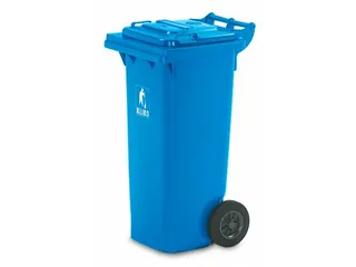 Vuilcontainer PE 80 liter HxBxD 930x448x530mm met wielen blauw - 2