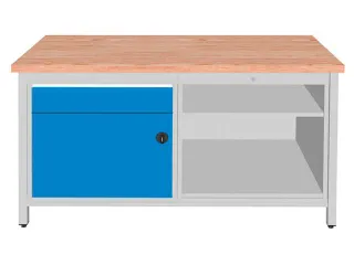 werkbank,HxBxD 860x1500x750mm,onderstel RAL5010,fronten RAL3020 - 1