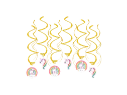 Hangdecoratie 70cm Party Swirl Unicorn 12 stuks