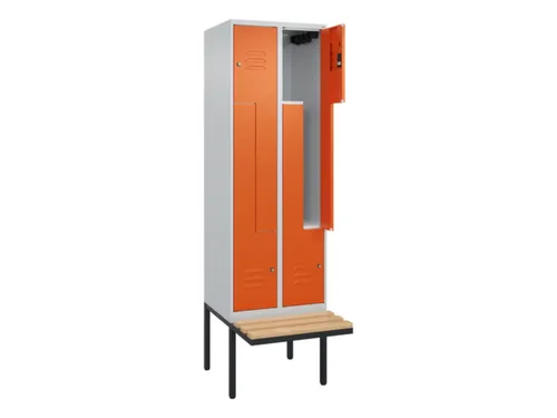 Z-garderobekast,HxBxD 2120x600x815mm,2vak,vak B 300mm,cil.-slot