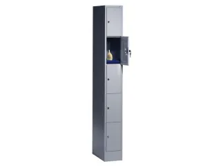 lockerkast,HxBxD 1950x240x480mm,1x5vakken,romp RAL7035,front RAL7035 - 1