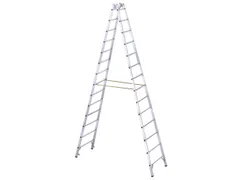 Bokladder Dubbelzijdig Aluminium 4.02m 2x14sporten Stalen Scharnieren