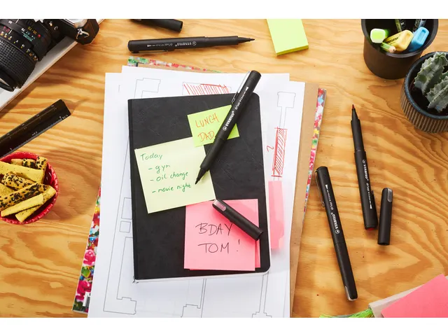 Fineliner STABILO dr!ver medium punt 0.8 mm Rood