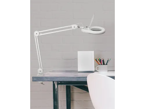 Bureaulamp Maul Viso Loep Led Klem Wit