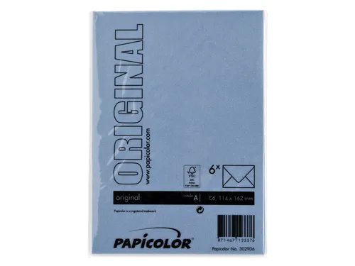 Envelop Papicolor C6 114x162mm Donkerblauw Gegomd