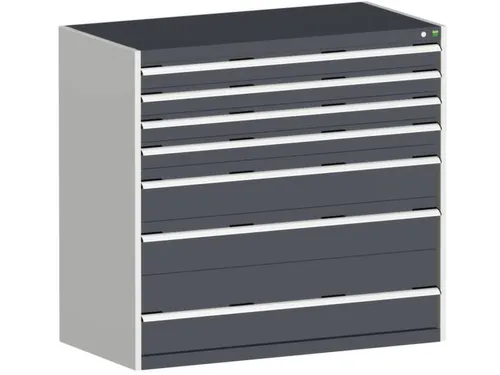 ladekast HxBxD 1200x1300x750mm 7laden romp RAL7035 front RAL7016