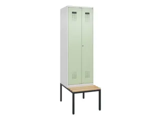 PBM-locker met bank,HxBxD 2120x600x815mm,2vak,vak B 300mm - 2
