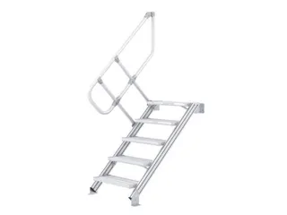 industriële trap,bordes H 1,93m,9treden,trede D 225mm,45° helling - 1
