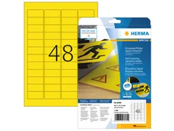 HERMA 8030 Weervaste Folie-etiketten A4 45,7x21,2mm Geel 1200 stuks
