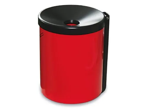 Veiligheidswandasbak 6 liter Plaatstaal Rood