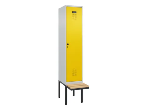 locker met bank,HxBxD 2120x400x815mm,1vak,vak B 400mm,draaigrendel
