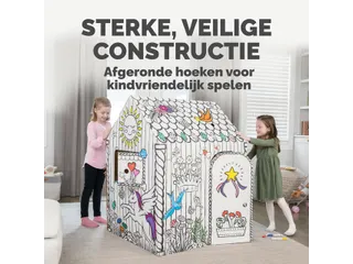 Kartonnen speelhuis XL Eenhoorn Bankers Box Play inkleurbaar - 6