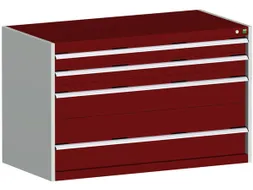 ladekast HxBxD 800x1300x650mm 4laden romp RAL7035 front RAL3004