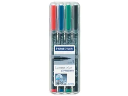 Viltstift Staedtler OHP Lumocolor 313 Super fijn 0.4mm Assorti 4 stuks