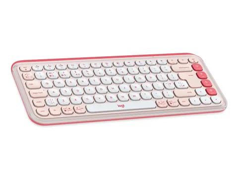 Logitech POP Icon Keys toetsenbord Bluetooth QWERTY Brits Roze Wit