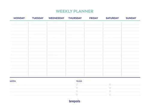 Planner Brepols Weekly planner A4 7d/1p Assorti