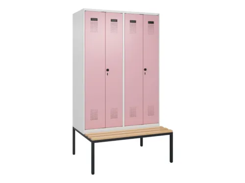 locker met bank,voor scheiding van kleding,HxBxD 2120x1200x815mm,4vak