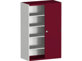 schuifdeurkast HxBxD 2000x1300x650mm Stalen romp Ral7035 front Ral3004 - 2