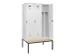 locker met bank,voor scheiding van kleding,HxBxD 2120x1200x815mm,3vak