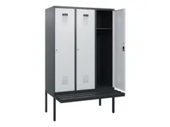 locker met bank,HxBxD 1950x1200x815mm,3vak,vak B 400mm,cilinderslot