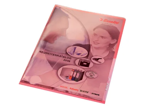 Insteekmap L-map Leitz 4100 Premium A4 0.15mm Helder Pvc Rood