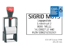 Tekststempel Colop 2100 +bon 6regels 41x24mm zwart