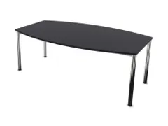 vergadertafel,HxBxD 740x2000x1200mm,vatvormig,CC-zwart