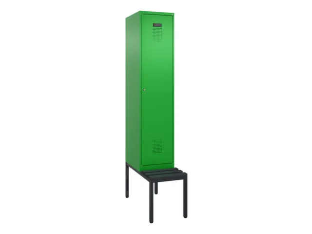 locker met bank,voor scheiding van kleding,HxBxD 2120x400x815mm,1vak