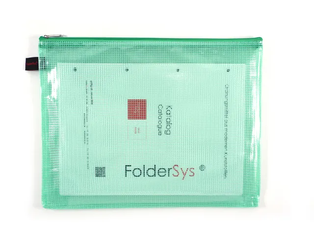 Trousse avec fermeture éclair Foldersys A4 PVC jaune transparent