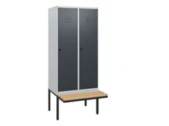 locker met bank,HxBxD 1950x800x815mm,2vak,vak B 400mm,draaigrendel
