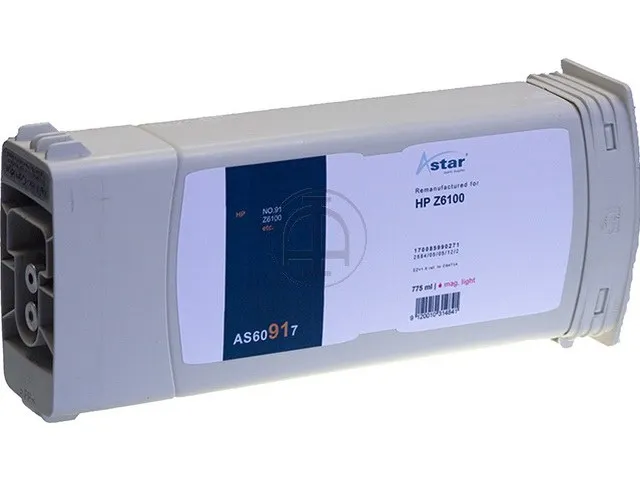 AS60917 ASTAR HP 91 DNJ Inkt licht magenta rebuilt Blister 775ml